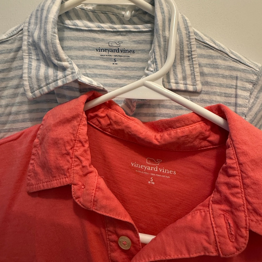 Vineyard Vines Coral and Blue Polo Duo